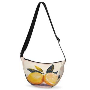 9276 Lemon Fruit Leaf Crossbody Bag Waterproof Shoulder Bags